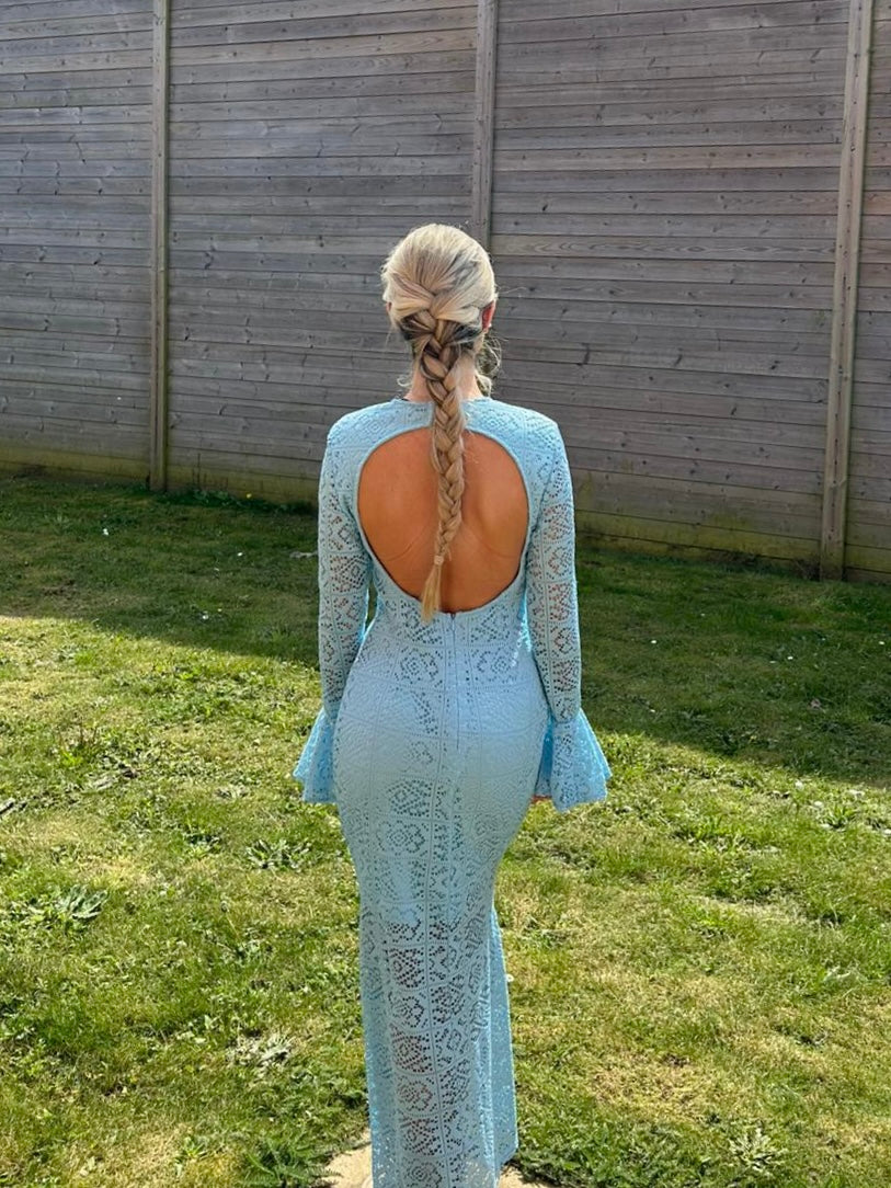 Blue Lace Maxi Dress