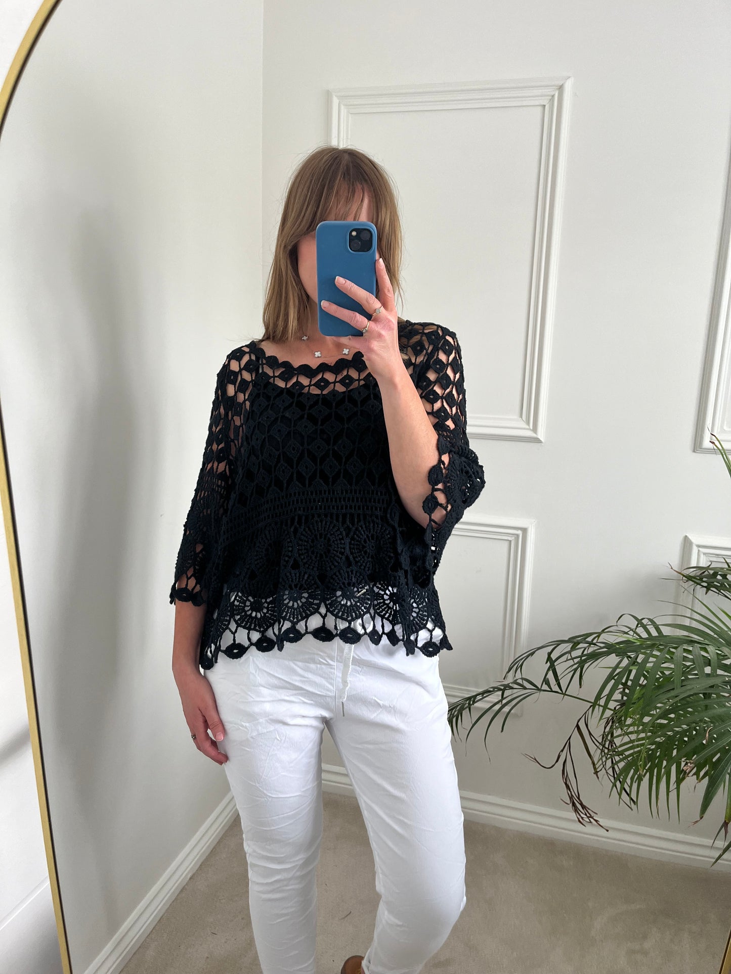 Black Crochet Top