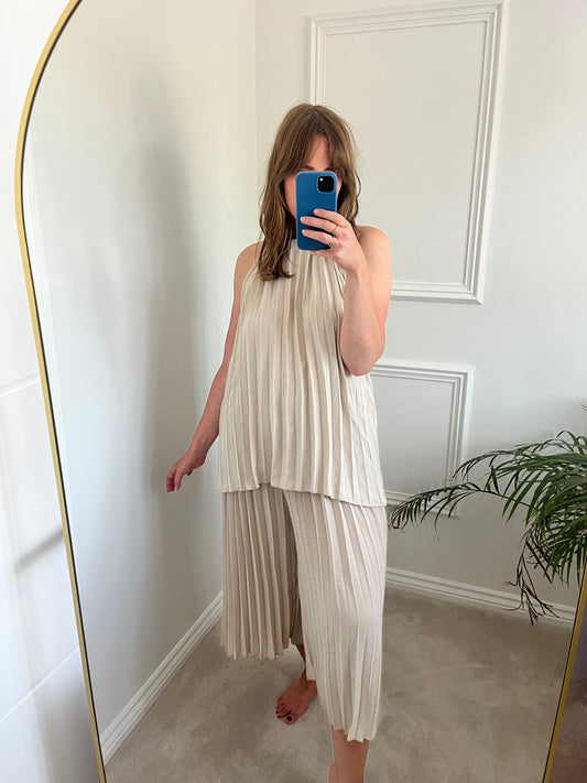 Pleated Culotte Set