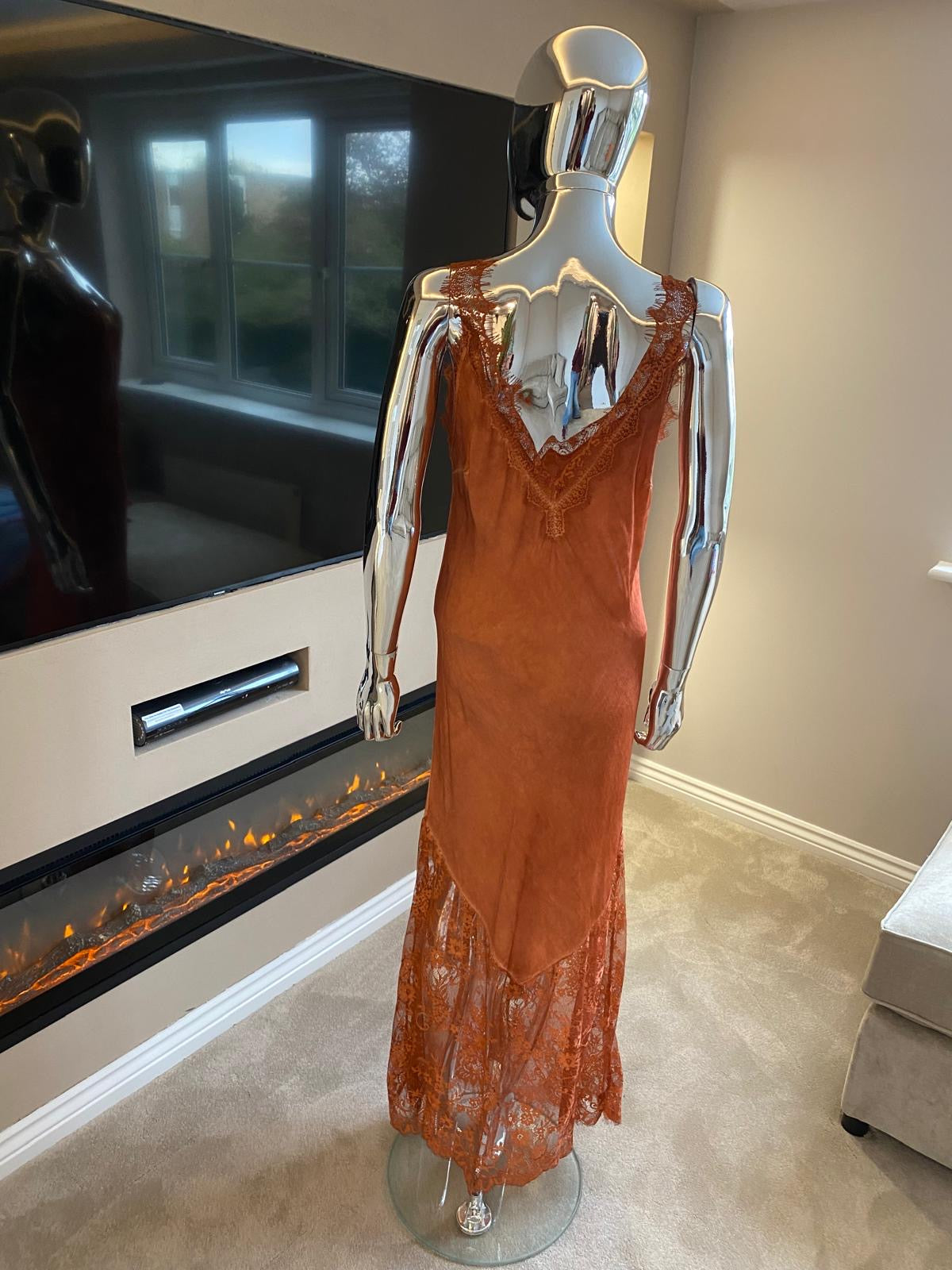 Lace Panel Detail Maxi Slip Dress