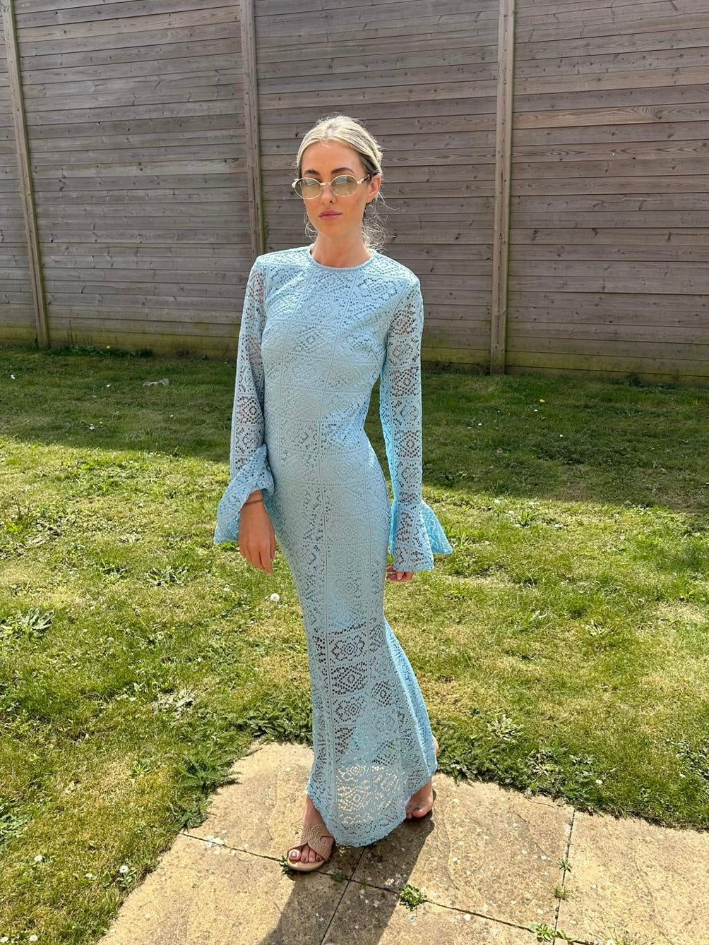 Blue Lace Maxi Dress