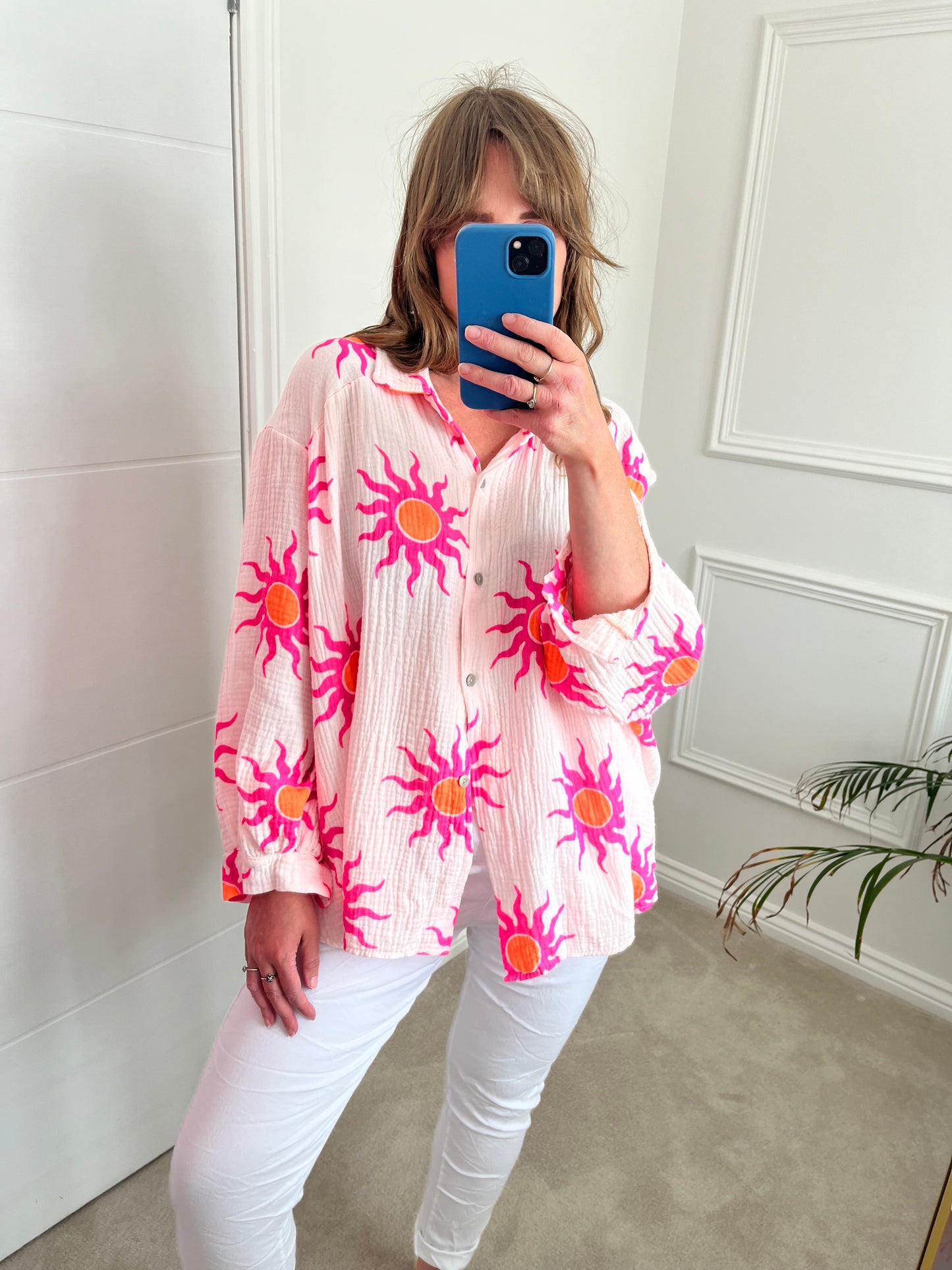 Sun Print Cheesecloth Shirt