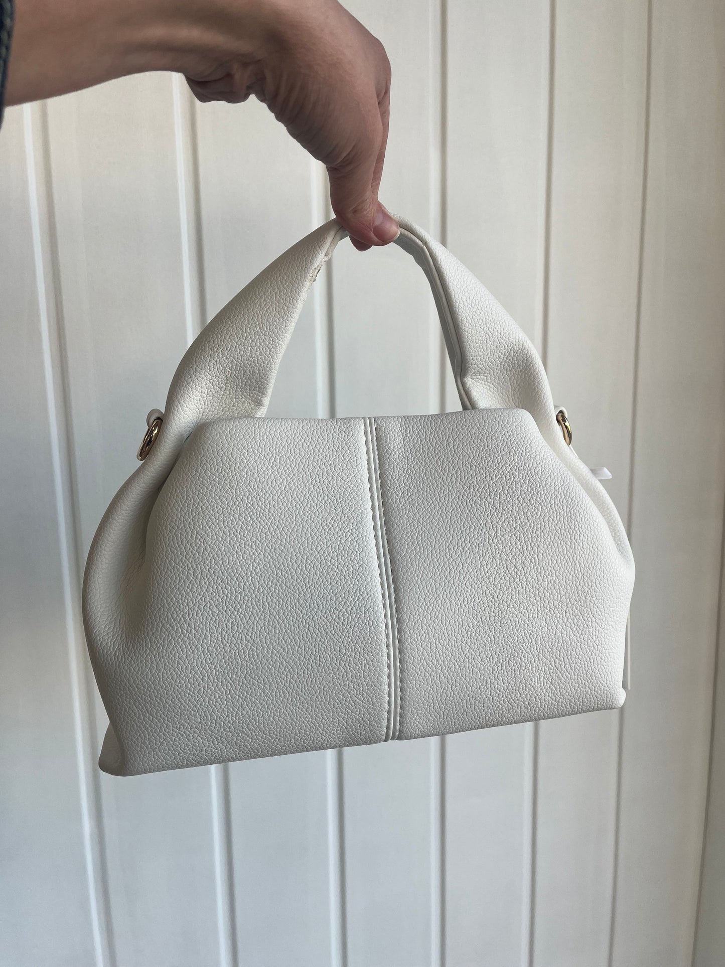 White Small Slouch Handbag