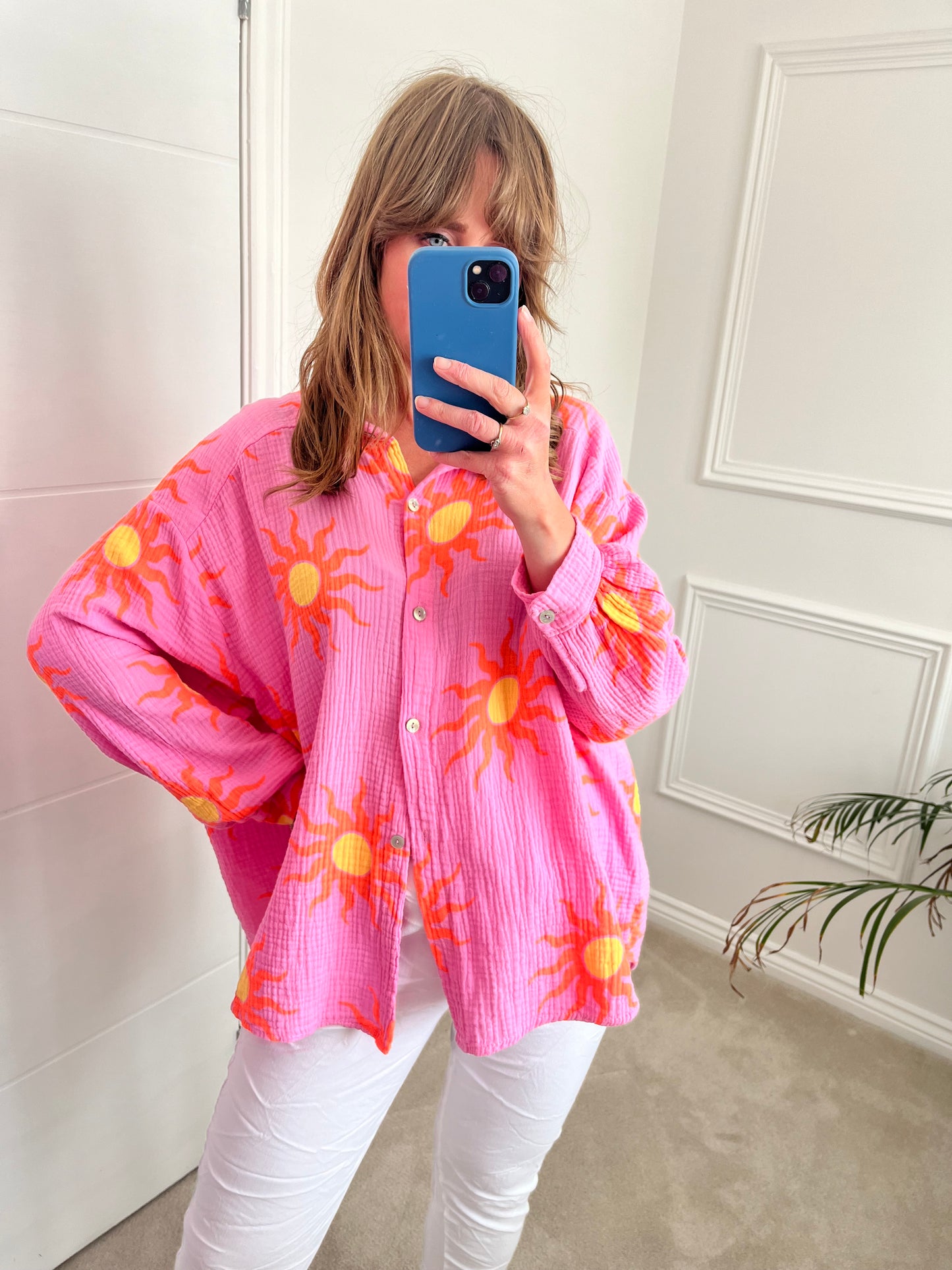 Sun Print Cheesecloth Shirt