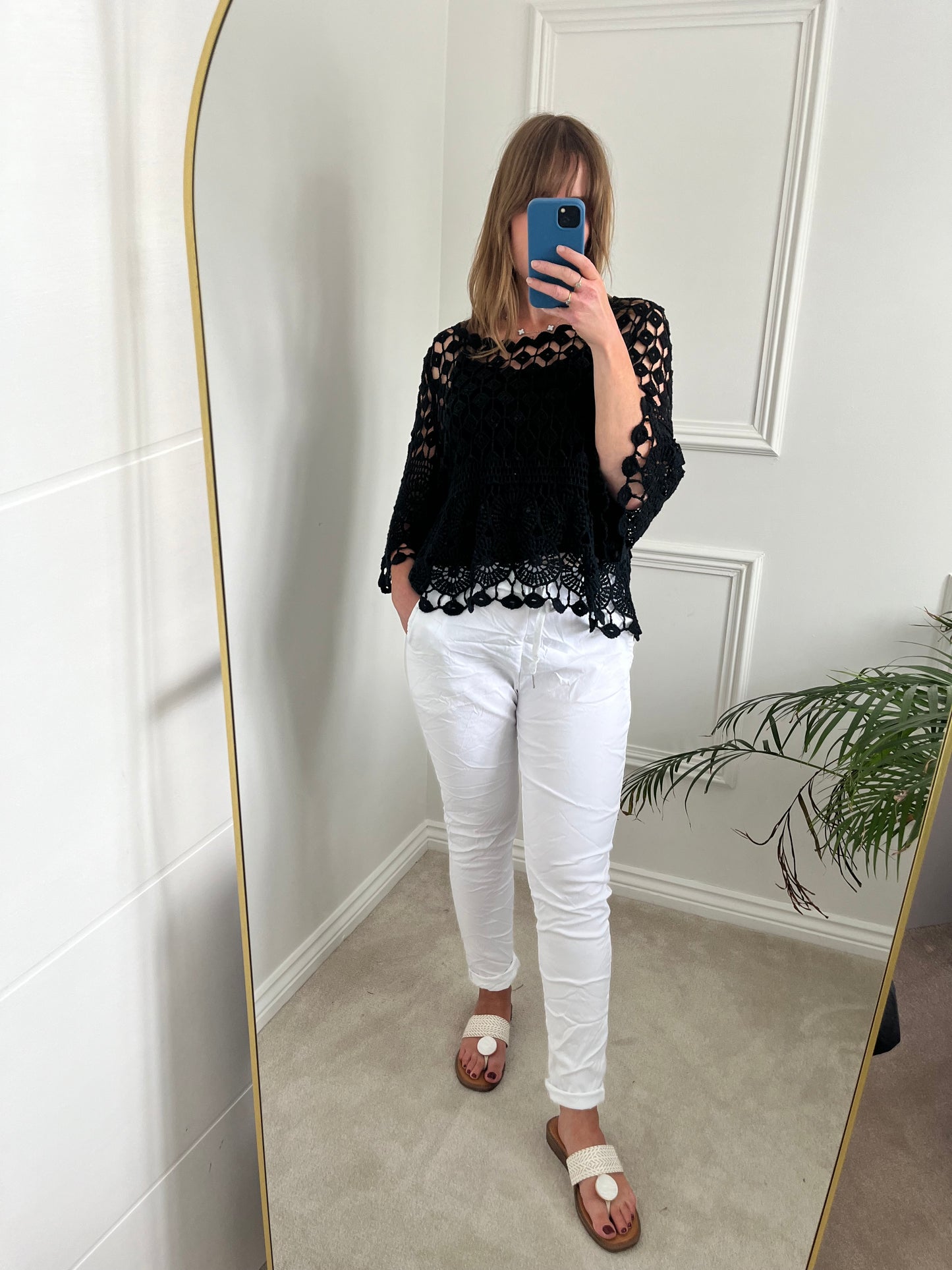 Black Crochet Top