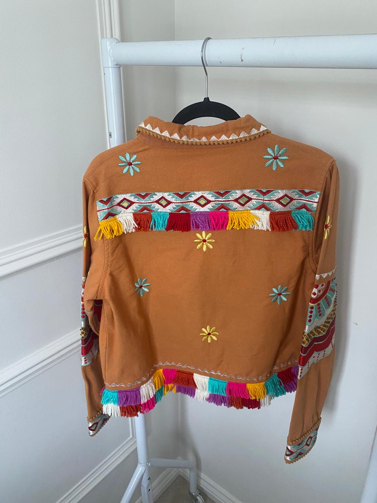 Embroidered Jacket in Tan