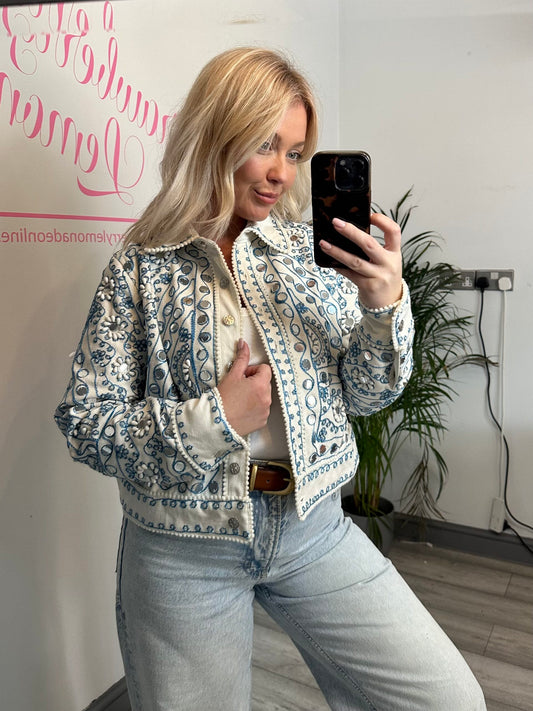 Blue Embroidered Jacket image 1