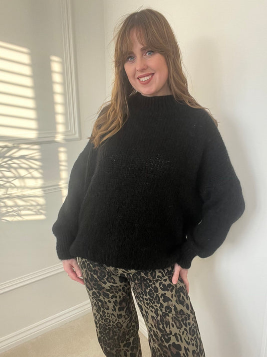 Black High Neck Short Jumper image 1