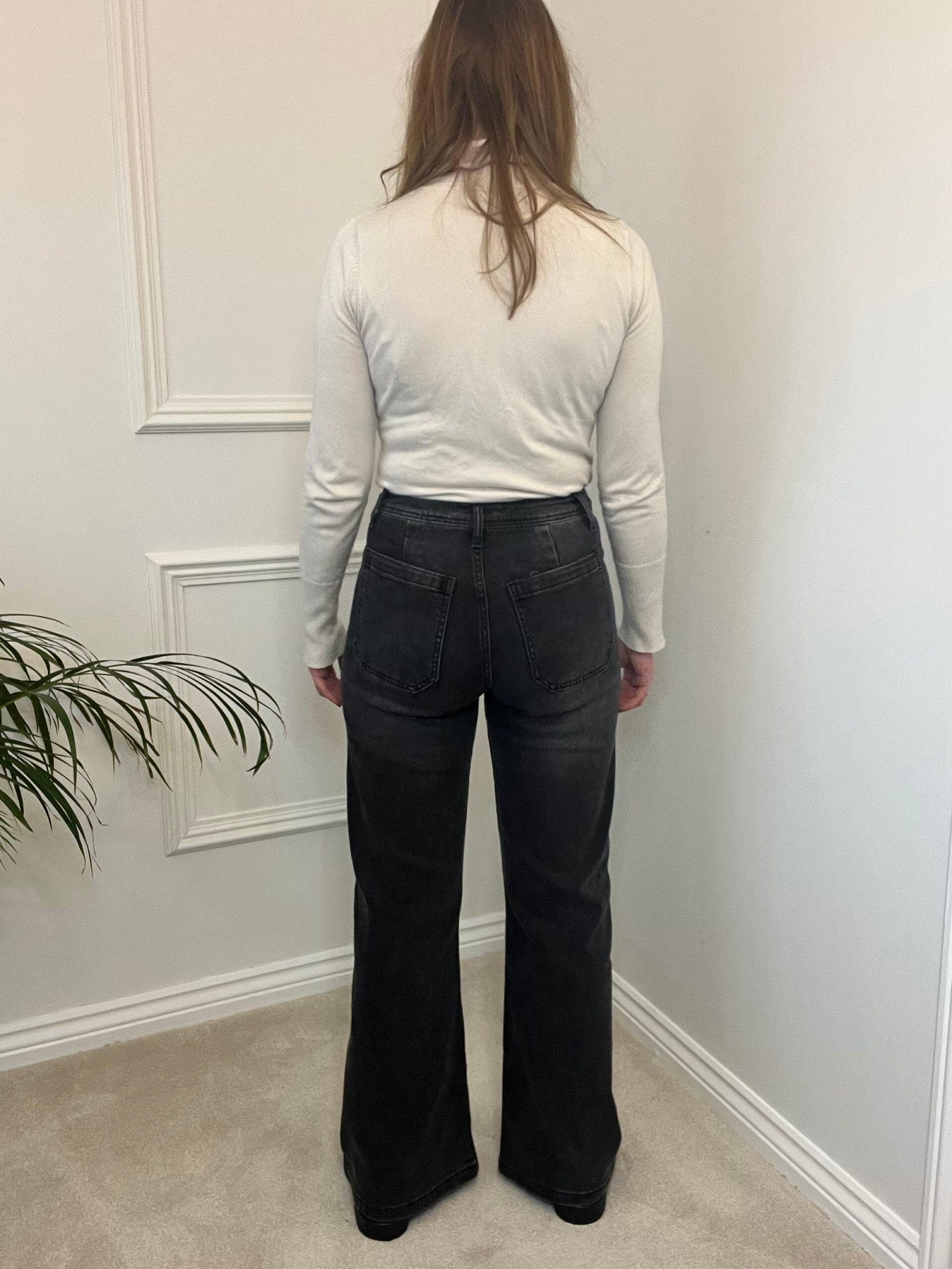 Charcoal Pocket Front Flare Jeans image 2