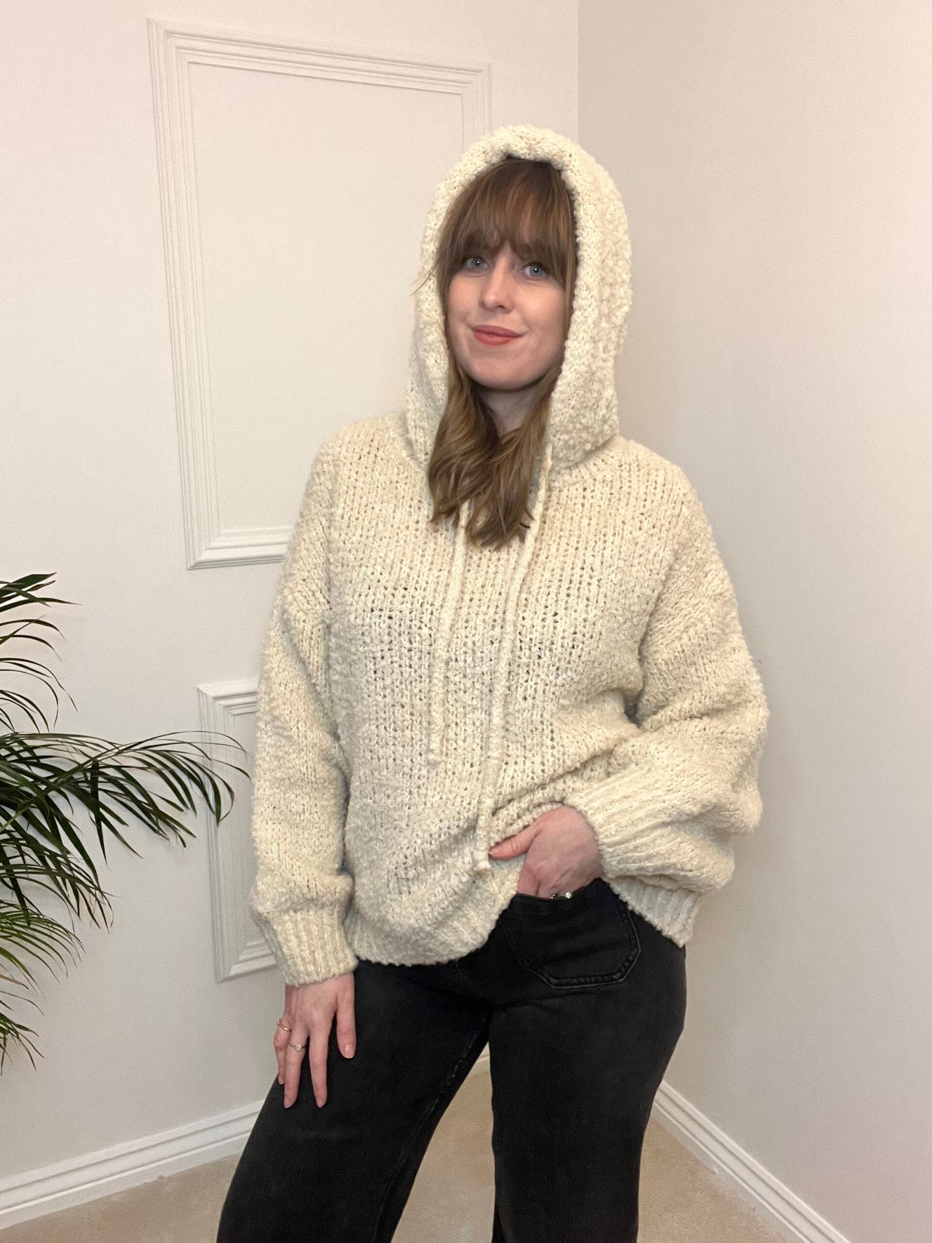 Cream Knitted Hoody image 2
