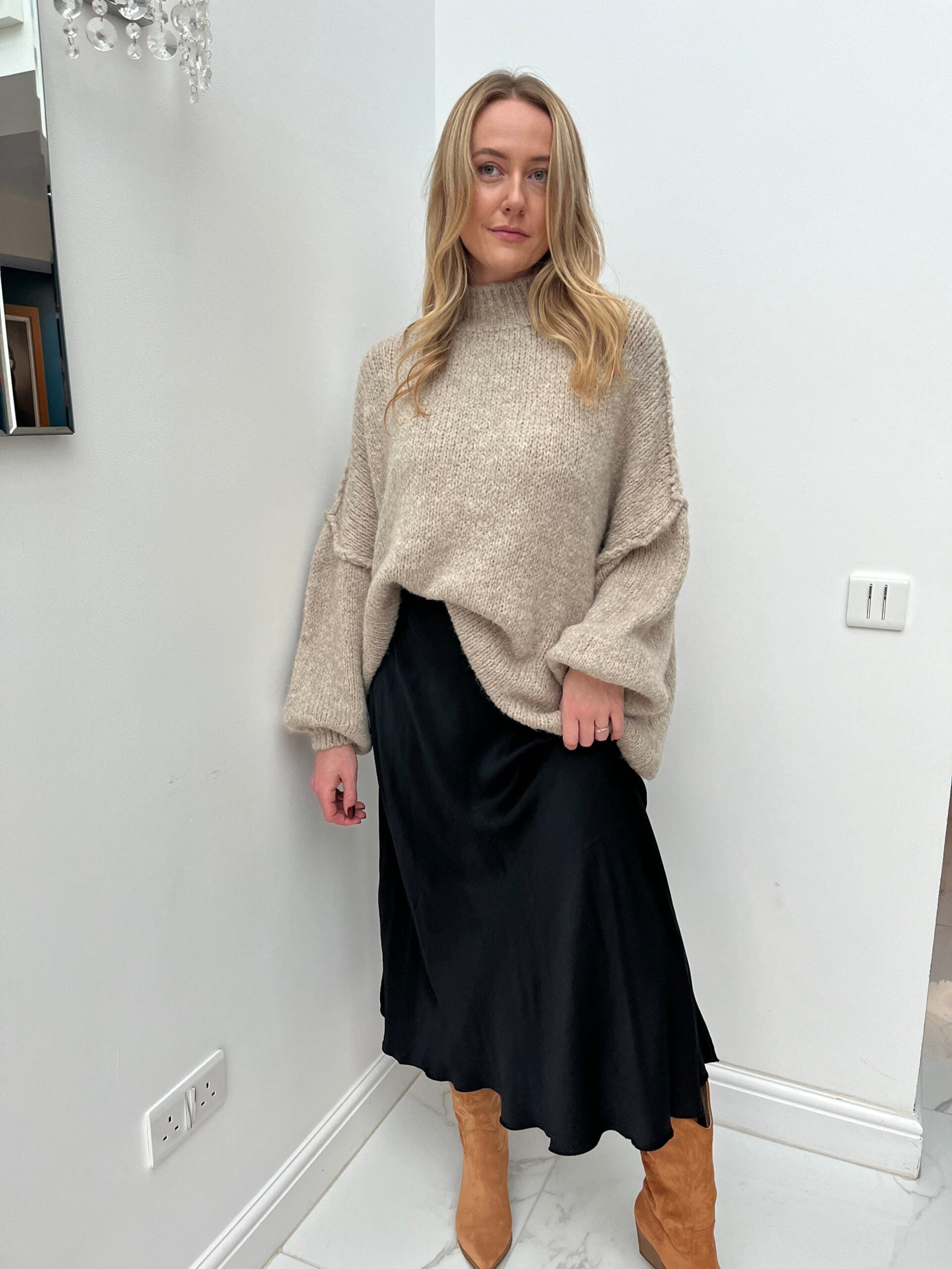 Black Satin Skirt image 2