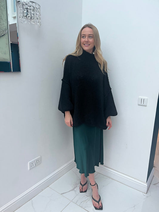 Teal Satin Skirt image 0