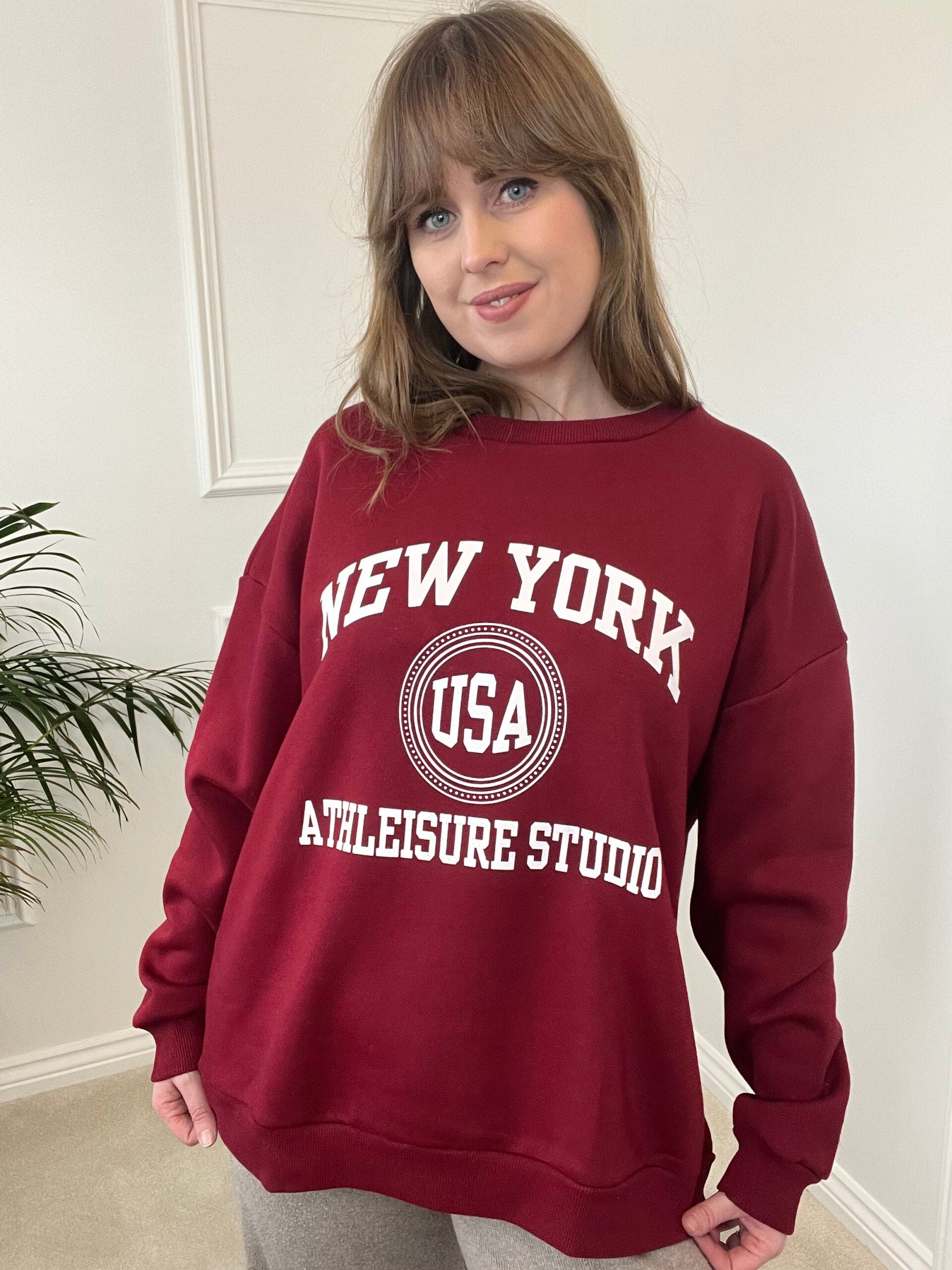 Burgundy New York Sweatshirt image 2
