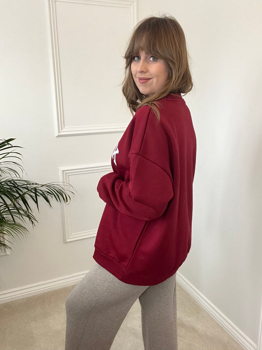 Burgundy New York Sweatshirt image 1