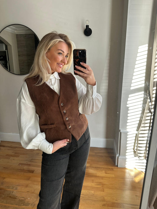 Tan Corduroy Waistcoat image 0