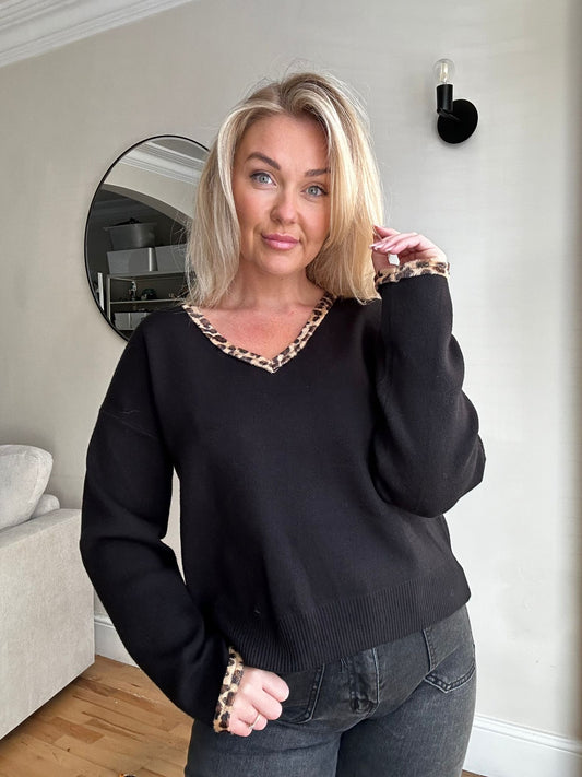 Black V Neck Knit image 1