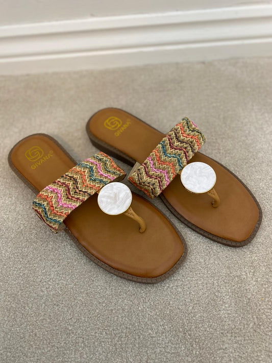Marble Disc Sandal in Multi