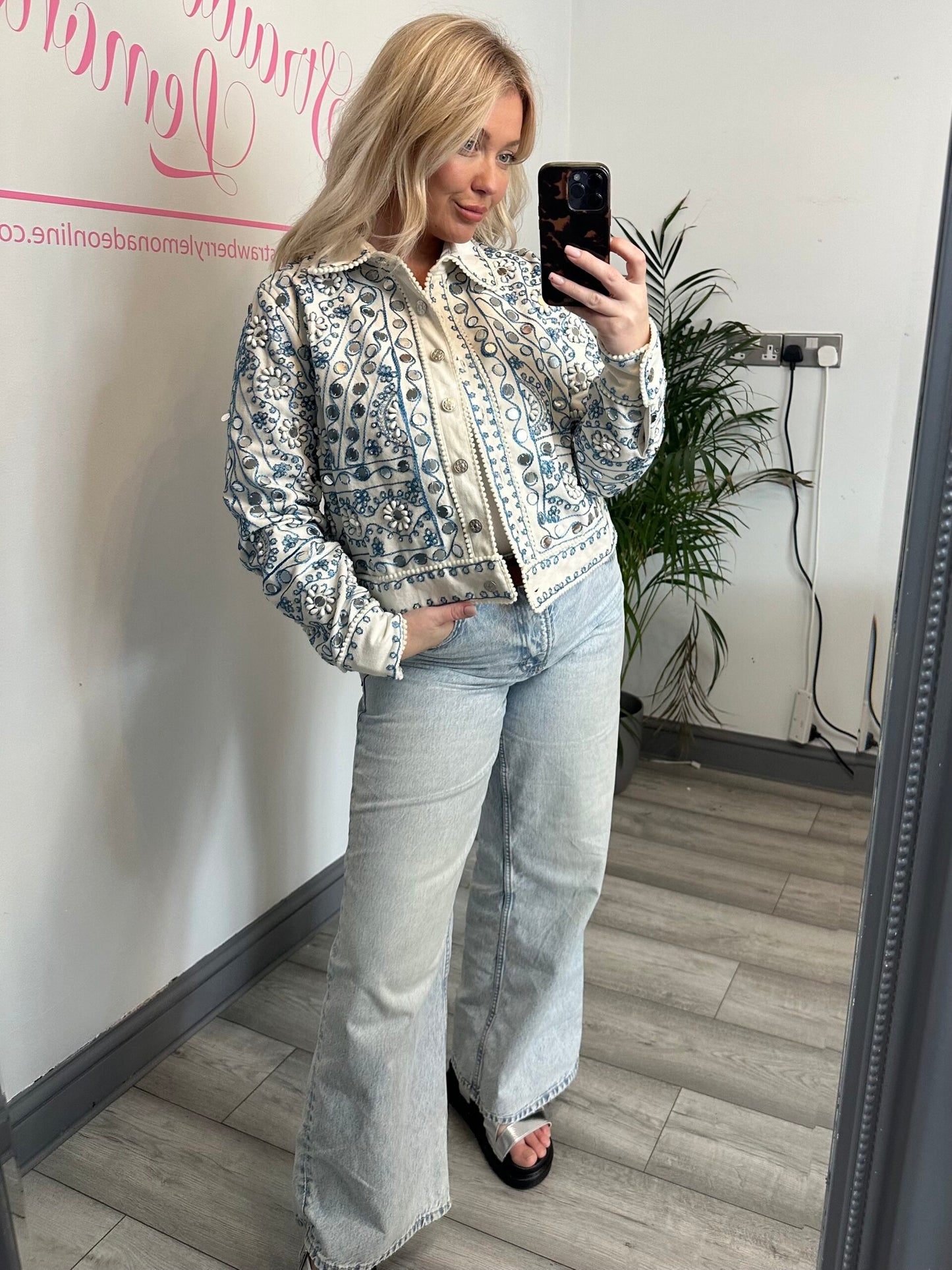Blue Embroidered Jacket image 2