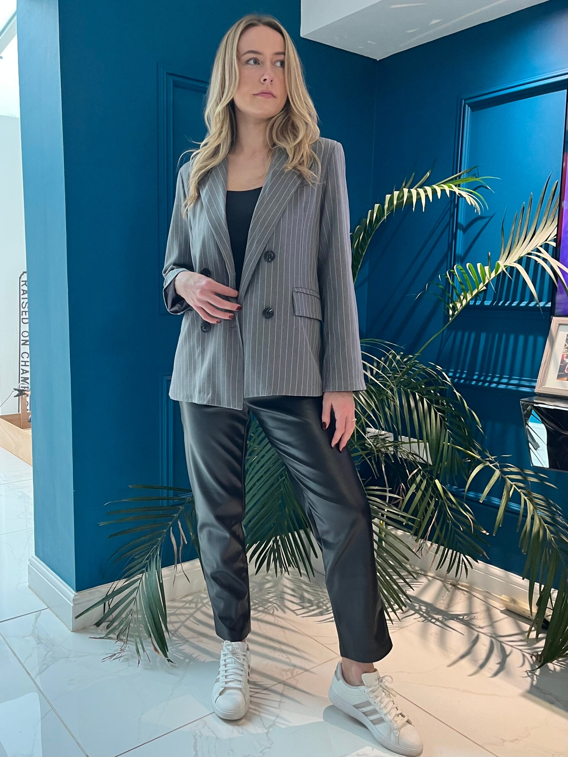 Grey Pinstripe Blazer image 2
