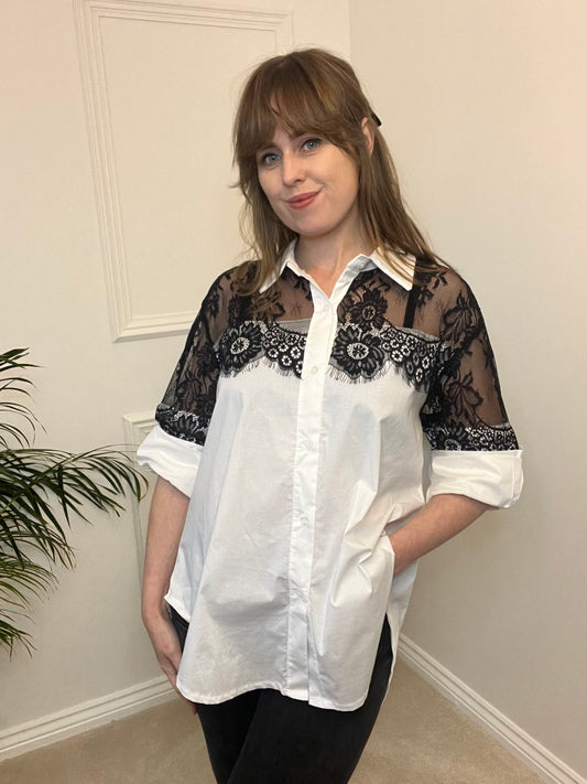 Lace Detail White Shirt image 0