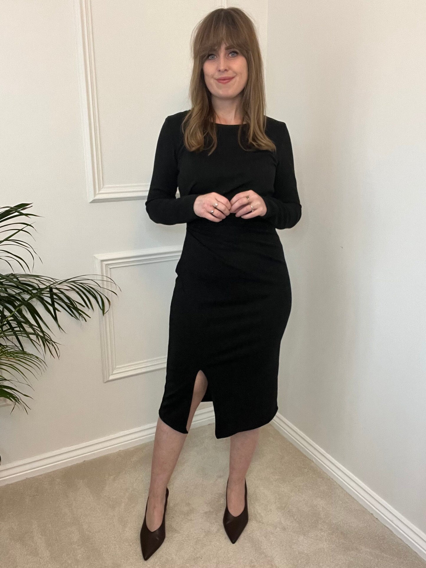Black Sparkle Ruched Dress image 0