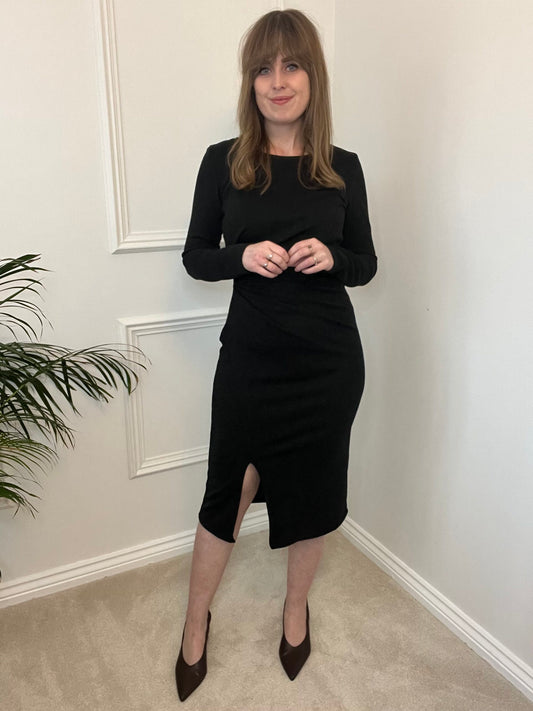 Black Sparkle Ruched Dress image 0