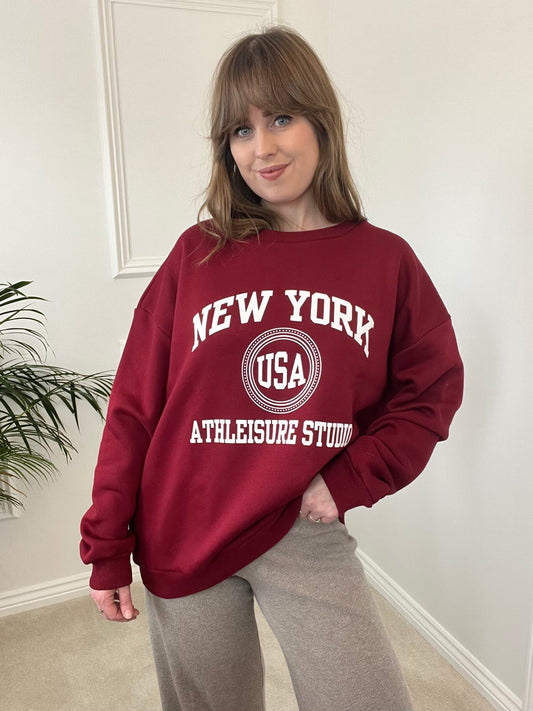 Burgundy New York Sweatshirt image 0