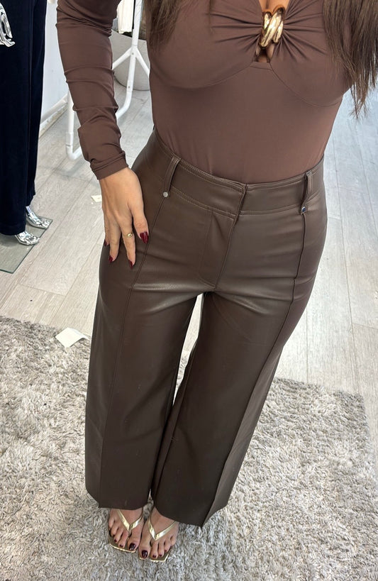 Brown Wide Leg Trousers