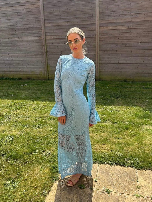 Blue Lace Maxi Dress