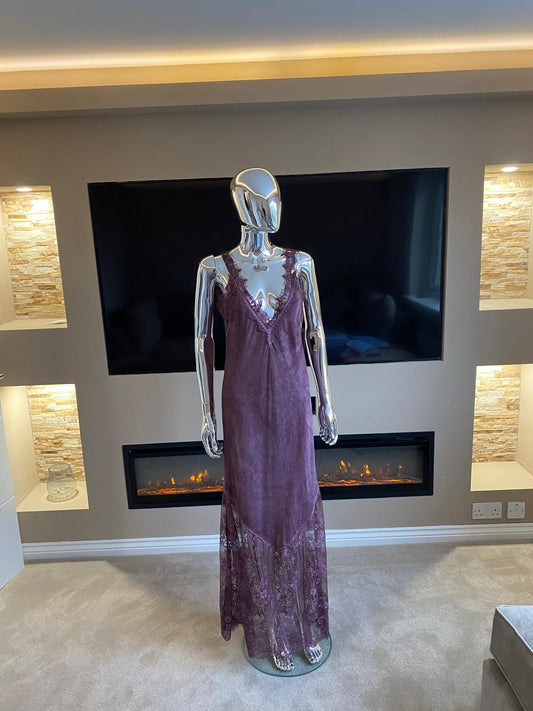 Lace Panel Detail Maxi Slip Dress