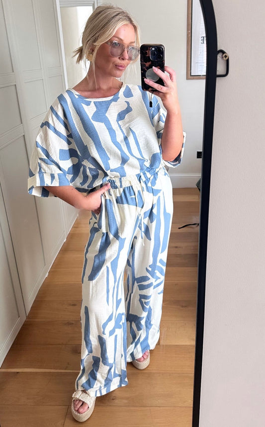 Blue Abstract Print Set