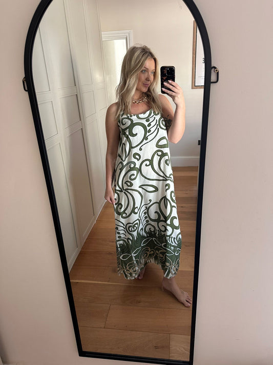 Abstract Print Midi Dress (3 Colours)