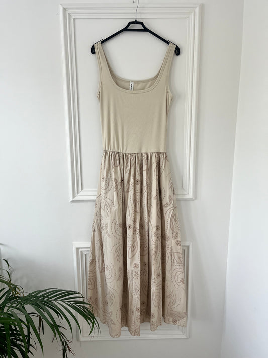 Embroidery Anglaise Ribbed Dress