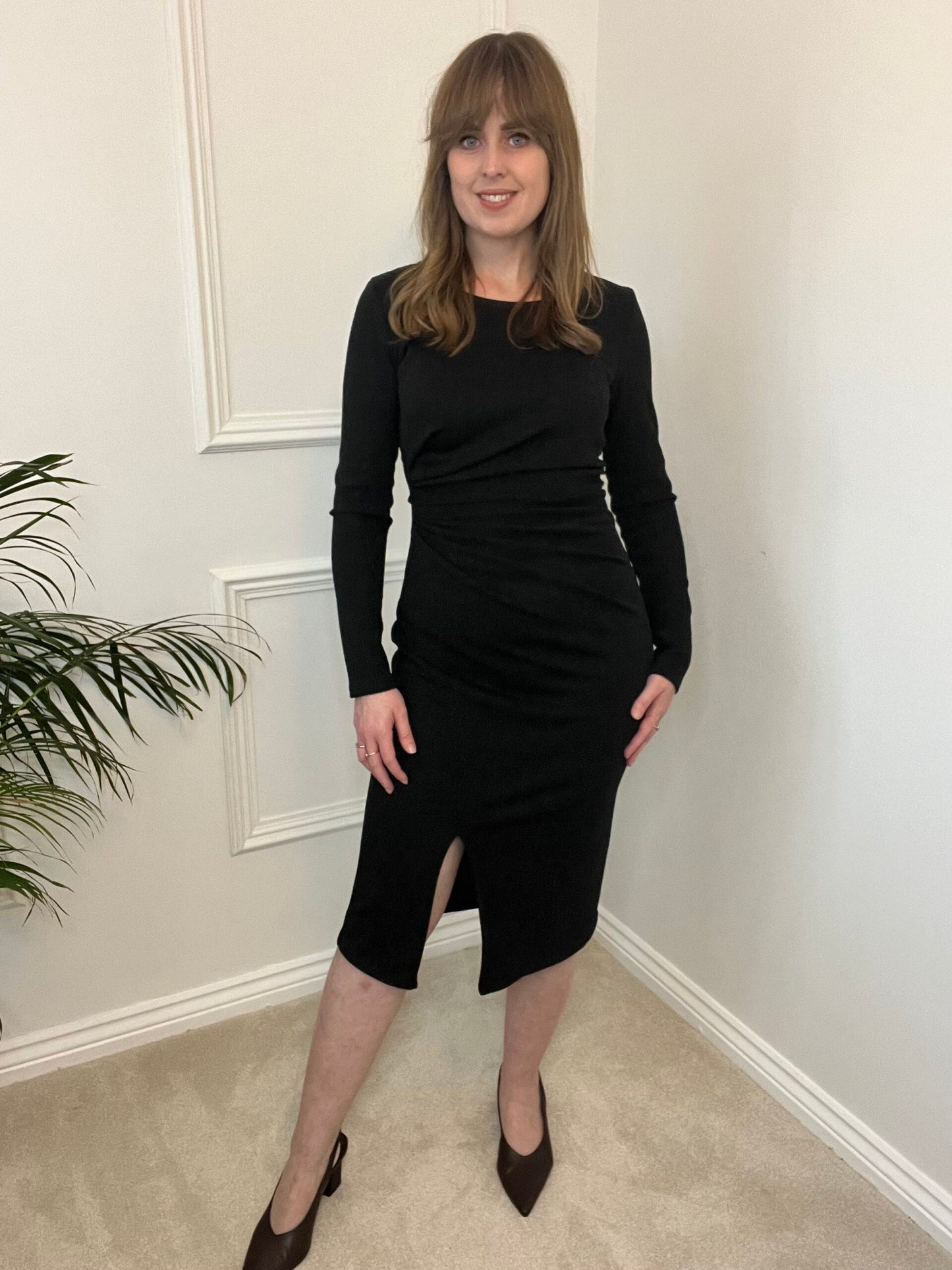 Black Sparkle Ruched Dress image 2