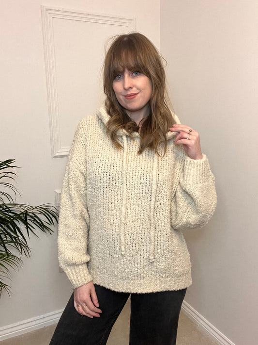 Cream Knitted Hoody image 0