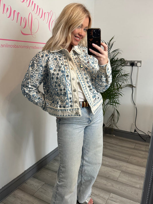 Blue Embroidered Jacket image 0