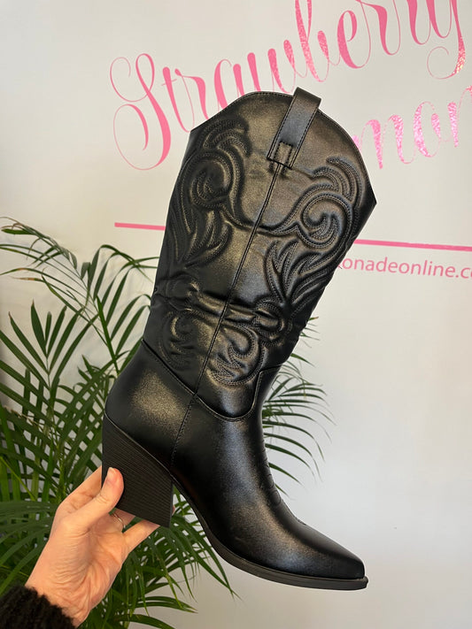Black Cowboy Boots image 1